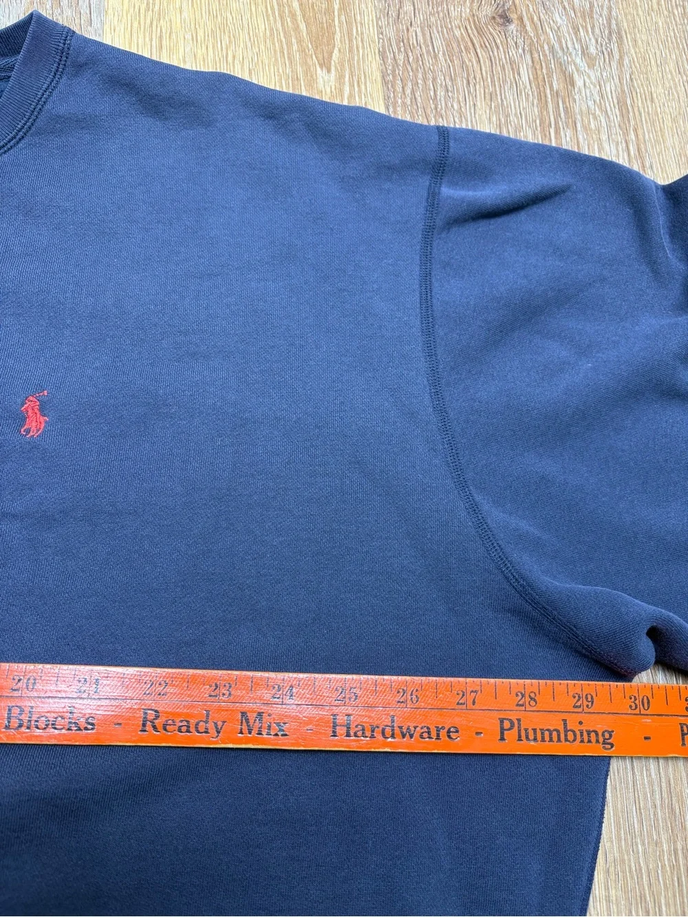 Ralph Lauren Navy Crewneck Sweatshirt with Red Pony Logo